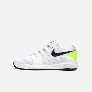 Adidasi Tenis Nike NikeCourt Jr. Vapor X Fete Albi Negrii | BHNZ-28160